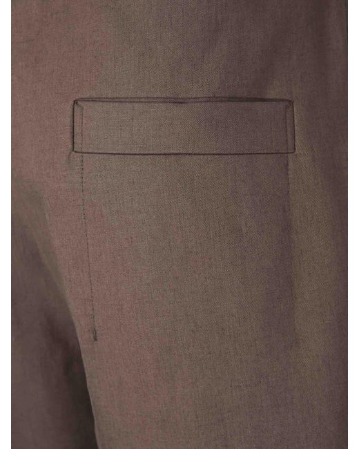 Zegna Brown Oasi Linen Bermuda Shorts for men