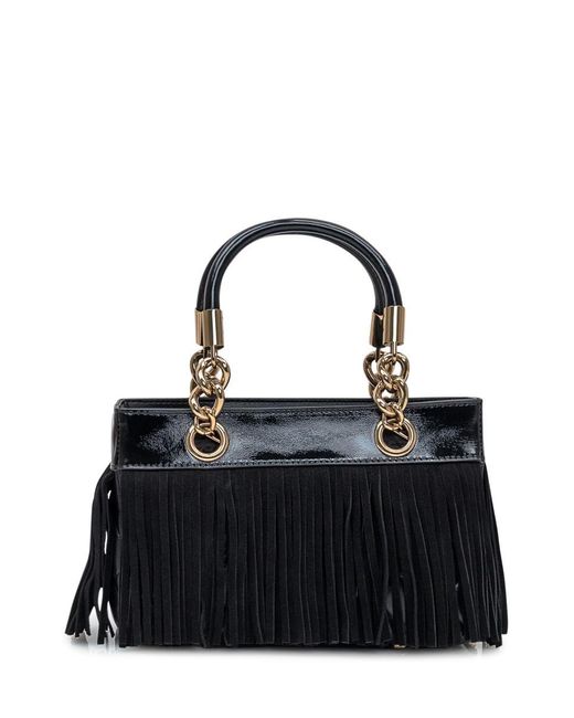 Kurt Geiger Black Kurt Geiger Kensington Hand Bag With Fringes And Studs