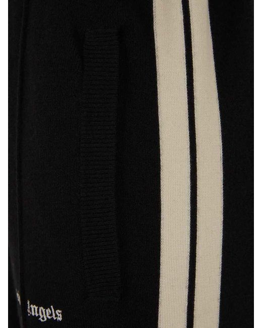 Palm Angels Black Wool Jogger Trousers for men