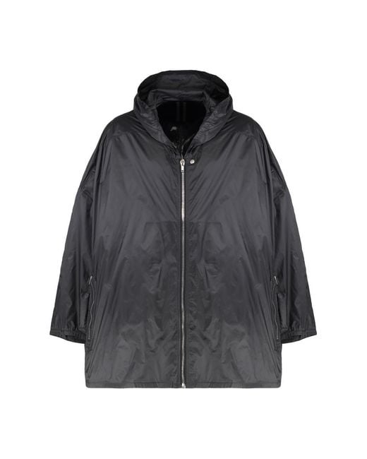 Rick Owens Black Technical Fabric Waterproof Jacket for men