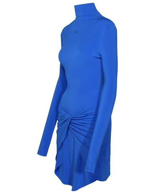 Off-White c/o Virgil Abloh Blue Curved Hem Dress