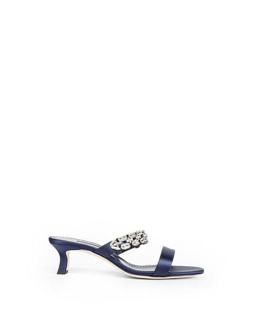 Manolo Blahnik White Sakotam Sandals 050
