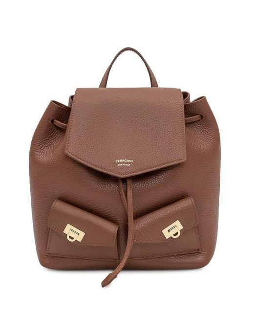 Ferragamo Brown Ferragamo Backpack