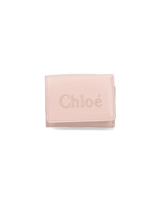Chloé Leather Continental Wallet in Pink | Lyst