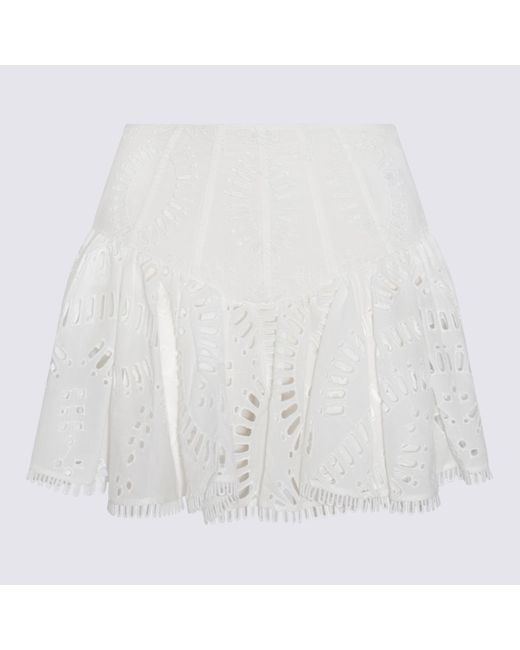 Charo Ruiz White Cotton Skirt