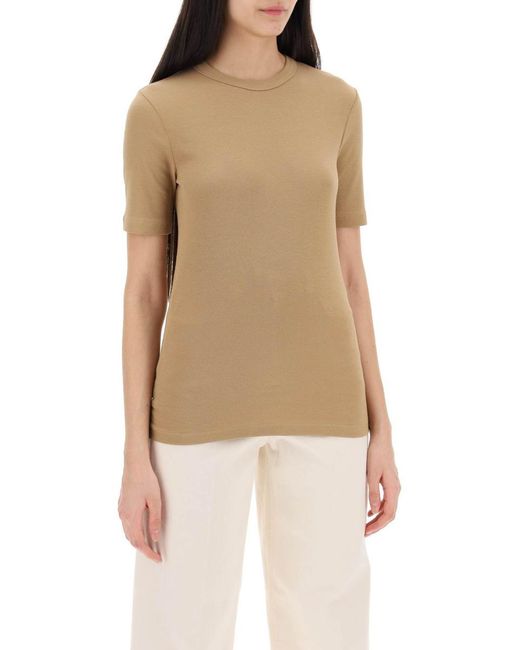 Totême  Natural Toteme Ribbed Jersey T-Shirt For A