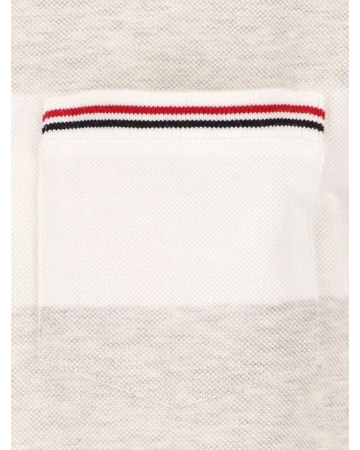 Thom Browne White Rugby Stripe" T-Shirt for men