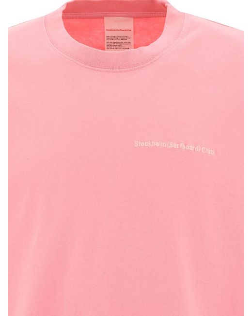 Stockholm Surfboard Club Pink T-Shirt With Logo for men