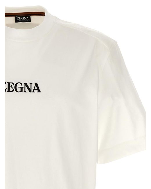 Zegna White Logo T-Shirt for men