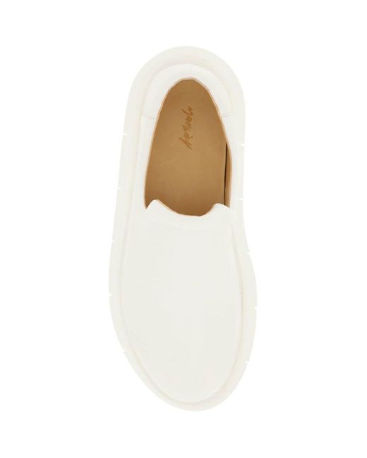Marsèll White Marsell 'Intagliata' Grained Leather Slip-On Shoes for men
