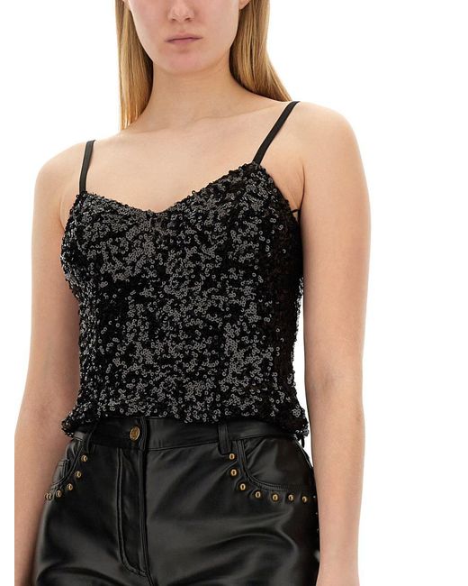 Moschino Jeans Black Sequined Top