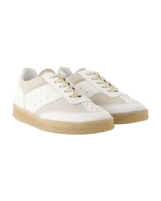 MM6 by Maison Margiela White 6 Court Sneakers