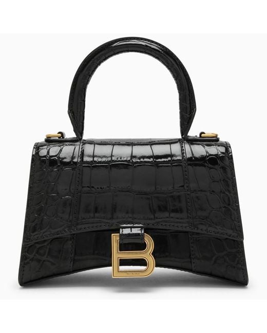 Balenciaga Black Coco-Print Hourglass Xs Bag