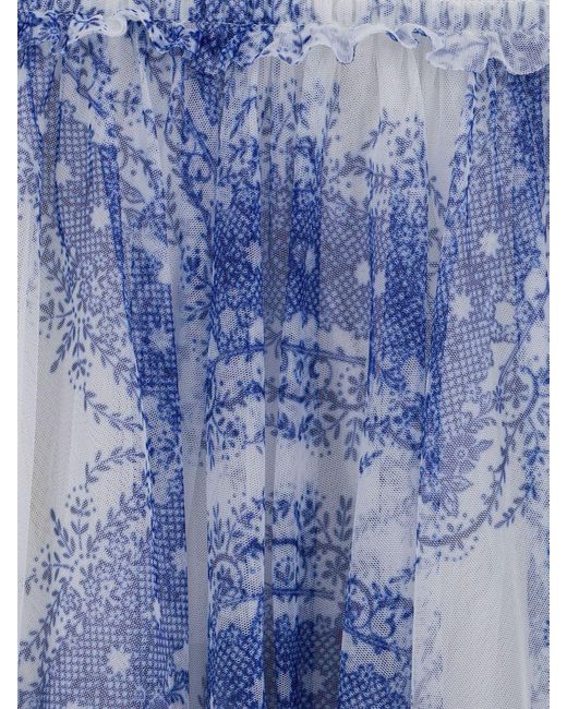 Philosophy Di Lorenzo Serafini Blue Floral Print Dress