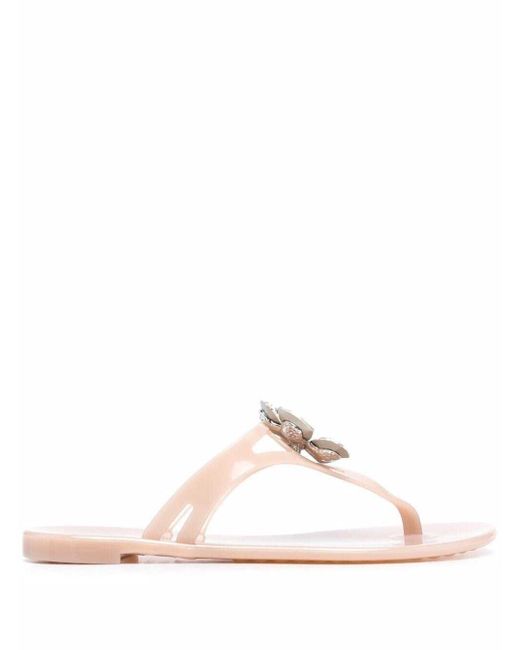 Casadei Jelly Pink Rubber Thong Sandals | Lyst