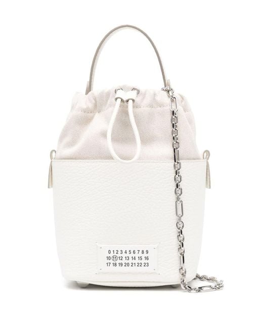Maison Margiela White 5ac Small Leather Bucket Bag