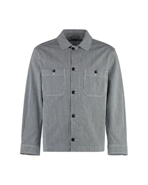 Woolrich Gray Cotton Overshirt for men