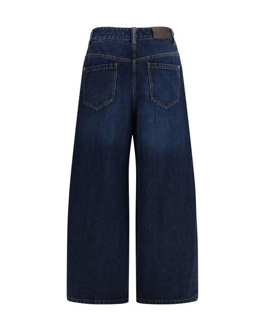 Brunello Cucinelli Blue Barrel-Leg Jeans