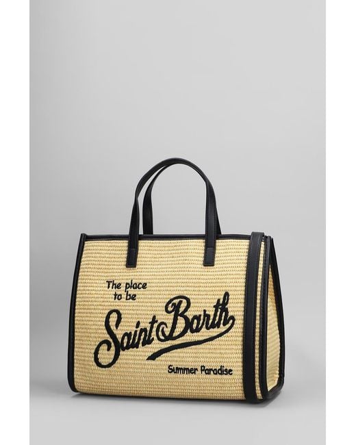 Mc2 Saint Barth Metallic Vivian Mid Straw Tote