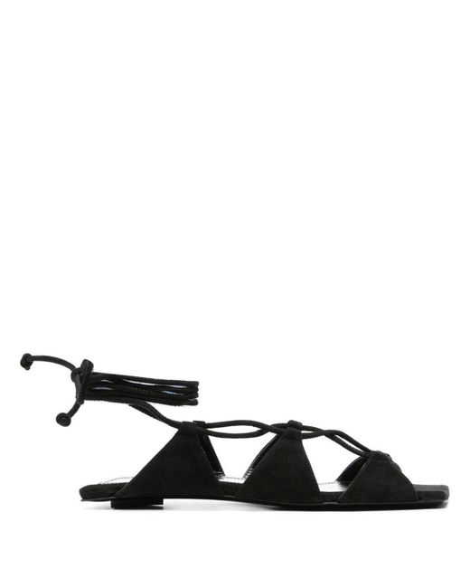 The Attico Black Renee Suede Sandals