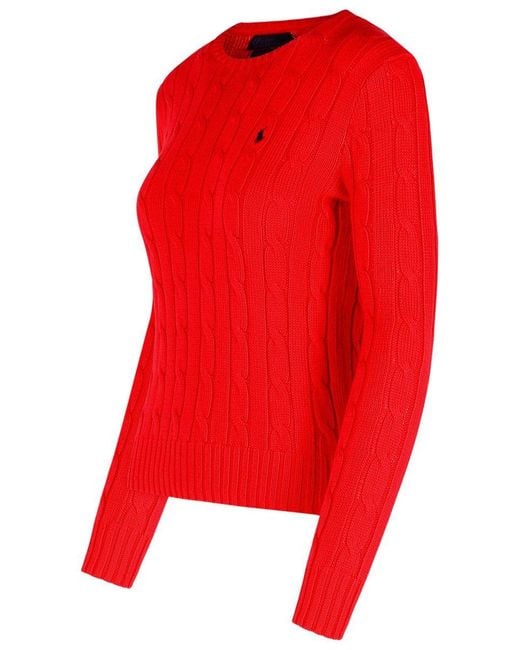 Polo Ralph Lauren Red Long Sleeve Crew-Neck Sweater