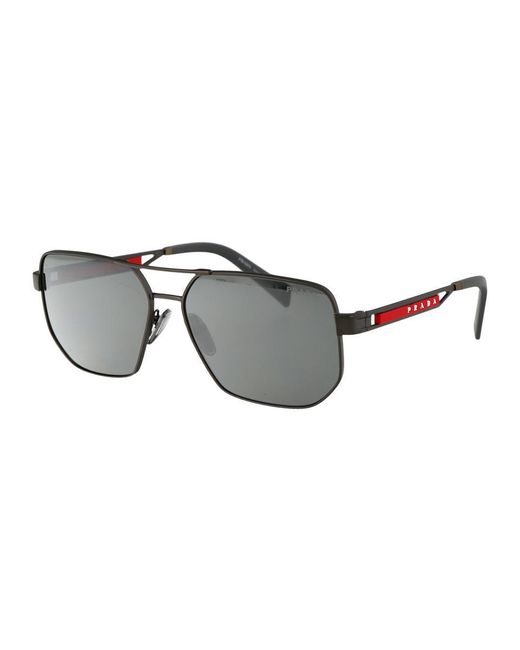 Prada Linea Rossa Gray Sunglasses for men
