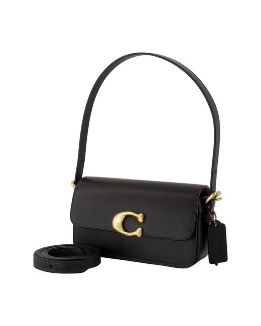 COACH Black Refined Zoe Shoulder Bag