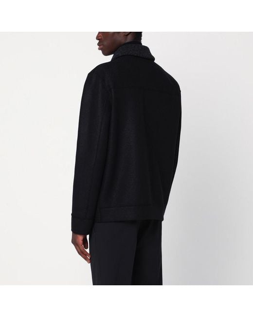 Harris Wharf London Black Zip-up Jacket for men