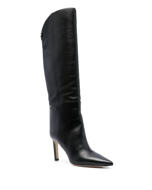 Jimmy Choo Black Alizze Pointed-toe Leather Knee-high Boots 7.