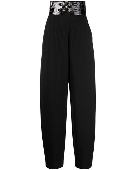 Alaïa Black High-waisted Belted Trousers
