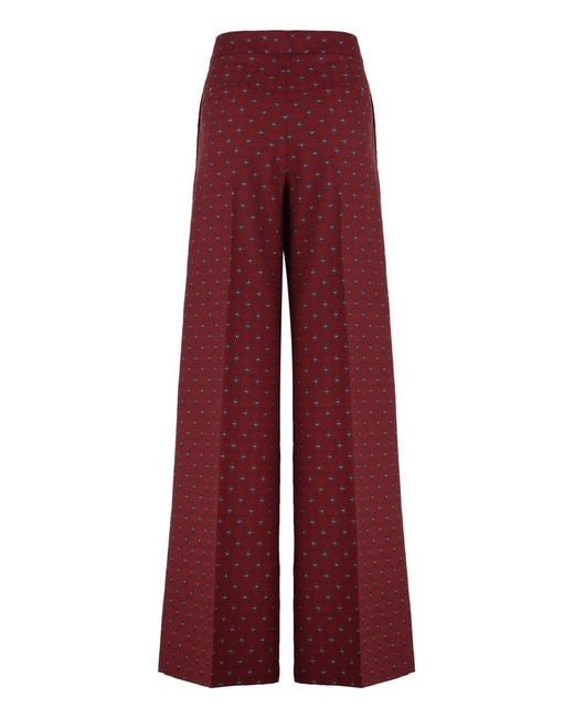 Etro Red Wool Blend Trousers