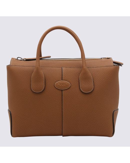 Tod's Brown Leather Di Tote Bag