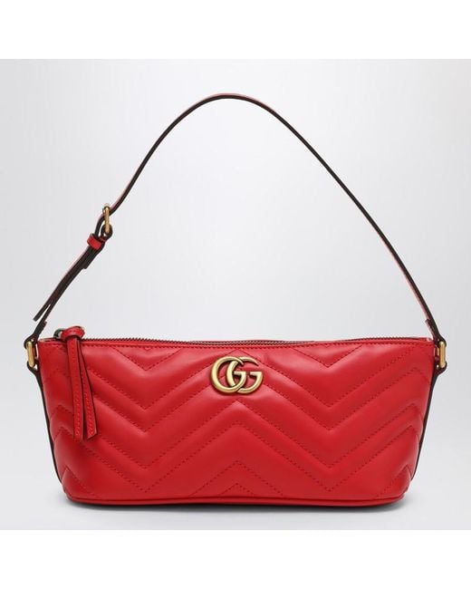Gucci Red Gg Marmont Small Shoulder Bag