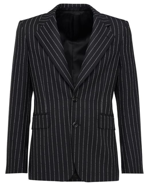 Alexander McQueen Black Pinstripe Single-Breasted Jacket for men