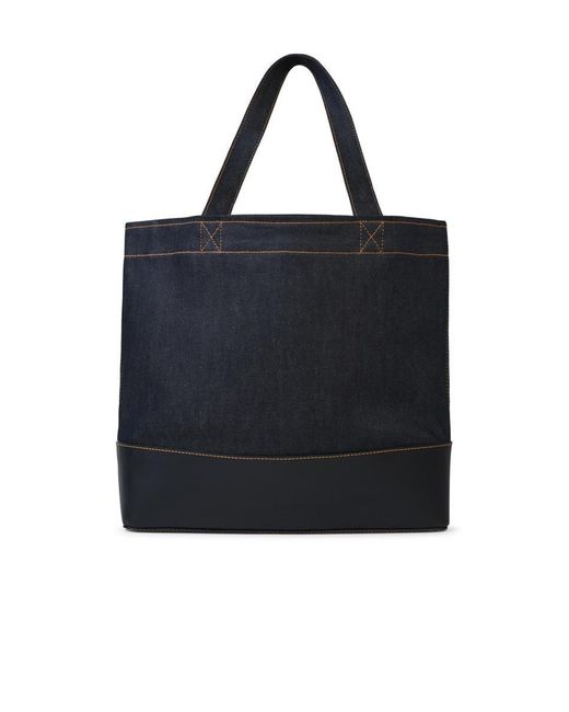 A.P.C. Black Large 'Shopping Axel' Denim Bag for men