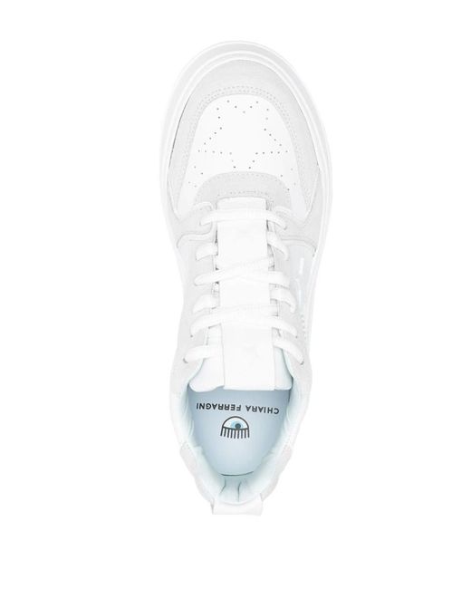 Chiara Ferragni White 55mm Patch-detail Platform Sneakers