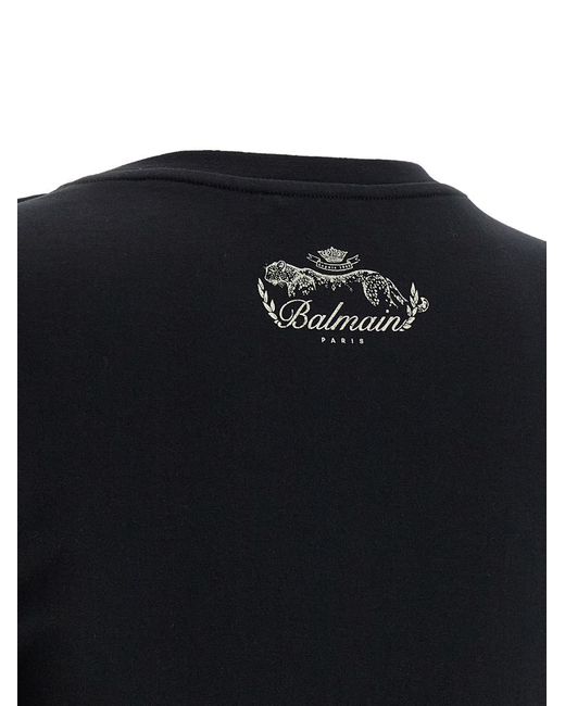 Balmain Black Knotted Crop T-Shirt