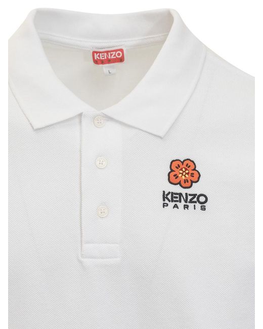 KENZO White Polo Boke Flower for men