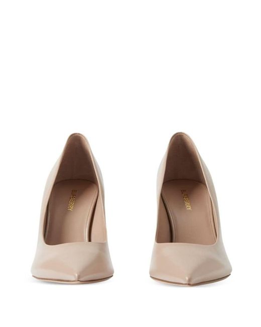 Burberry White Leather Point-toe Pumps