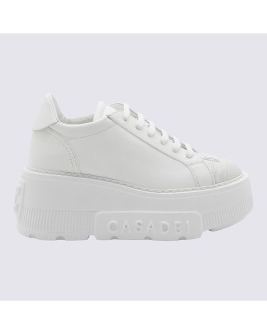 Casadei White Leather Nexus Sneakers