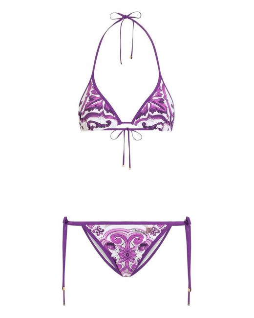 Dolce & Gabbana Purple Triang.Scorr.+Tanga