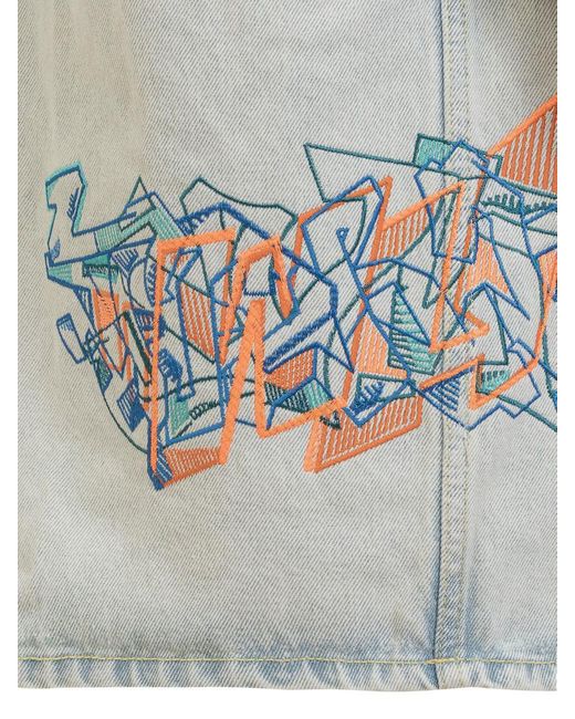 Off-White c/o Virgil Abloh Gray Graffiti Denim Shirt for men