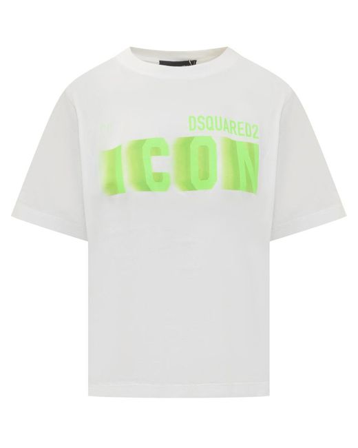 DSquared² White Icon Collection T-Shirt Icon Blur Easy