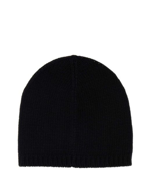 DSquared² Black Wool Blend Beanie Hat