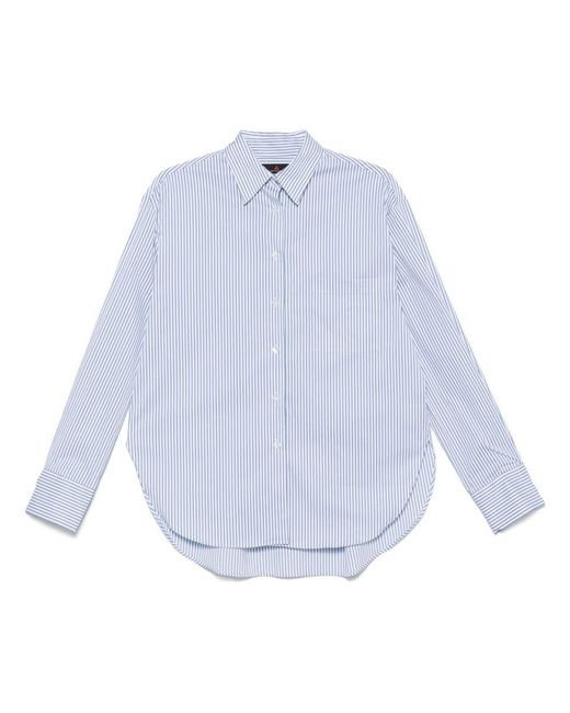 Peuterey Blue Classic Shirt With Subtle Striped Pattern