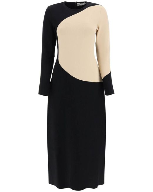 Tory Burch Black Color-Block Knit Dress