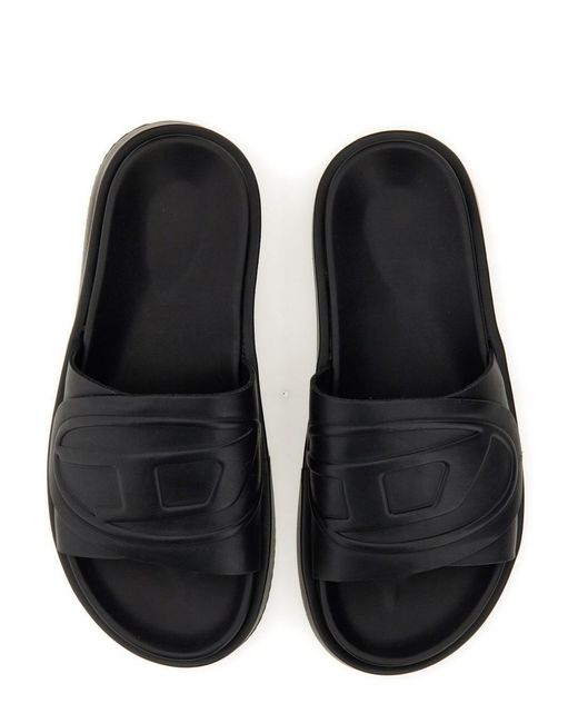 DIESEL Black Slide Sandal