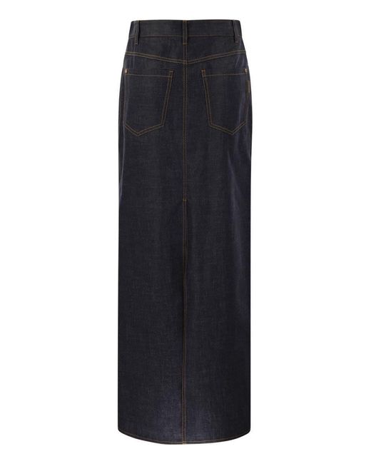 Brunello Cucinelli Black Long Five-Pocket Skirt