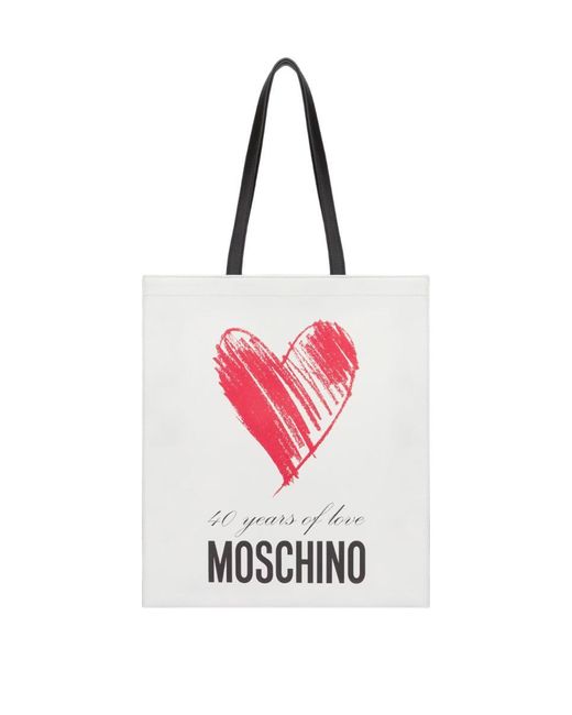 Moschino Pink 40 Years Of Love Nappa Shopper