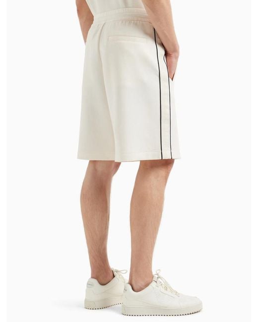 Emporio Armani White Logo Cotton Shorts for men